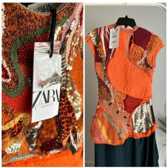 ZARA ATELIER PATCHWORK EMBROIDERED DRESS LIMITED EDITION - Picture 2 of 13